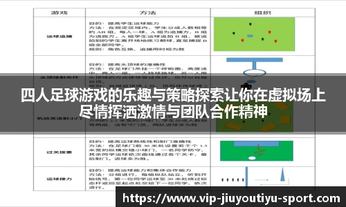 四人足球游戏的乐趣与策略探索让你在虚拟场上尽情挥洒激情与团队合作精神